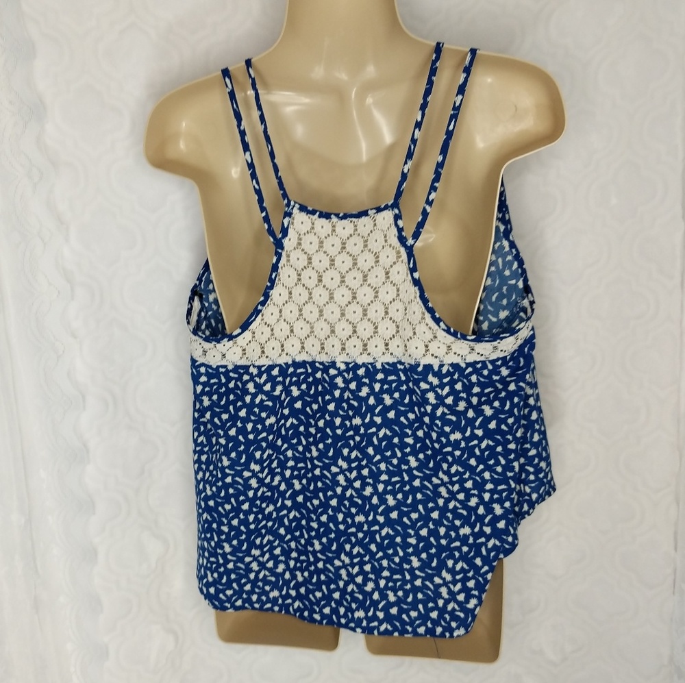 E&M Strappy Eyelet Lace Summer Tank Sz L - Picture 3 of 8